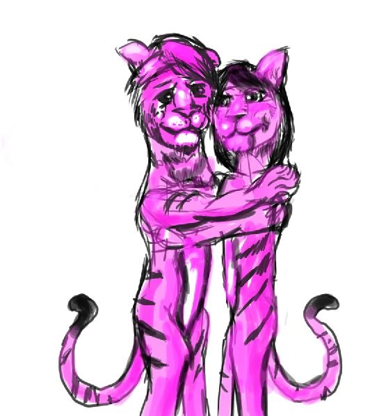Creation of Tigers in love: Step 2